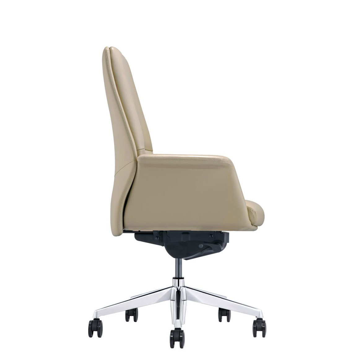 LOD85 Almond Leather Chair, SIde View