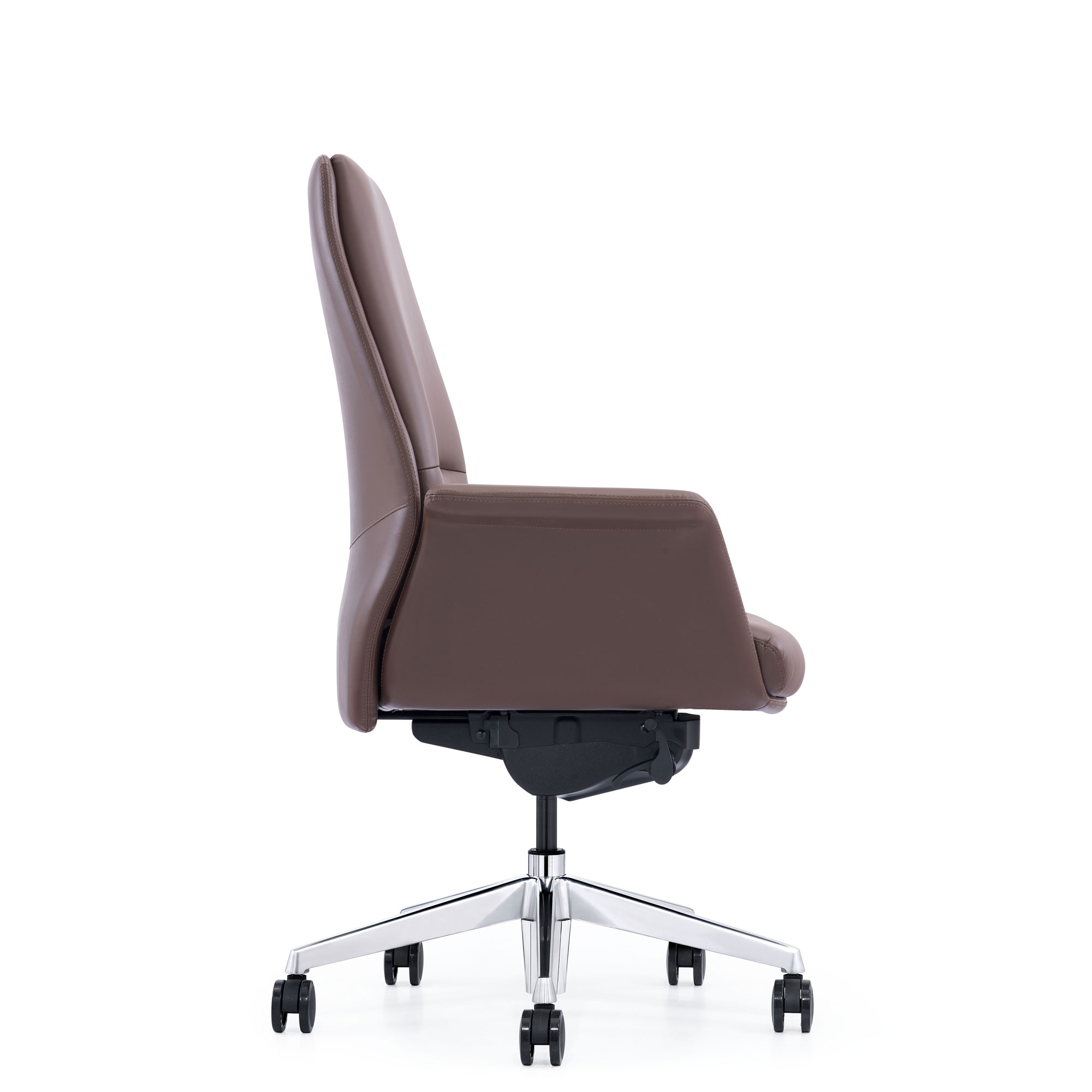LOD85 brown leather mid-back office chair