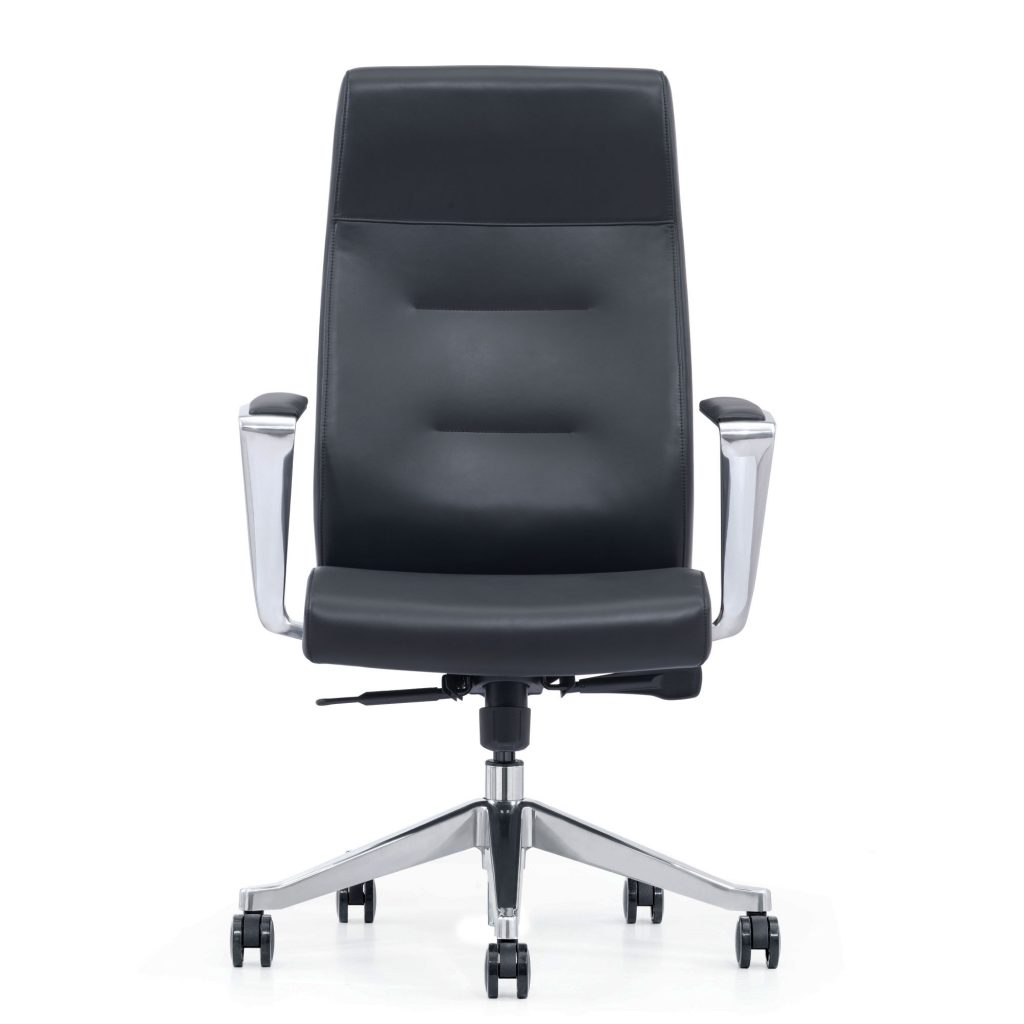 Black Leather Home Office Chair With Arms