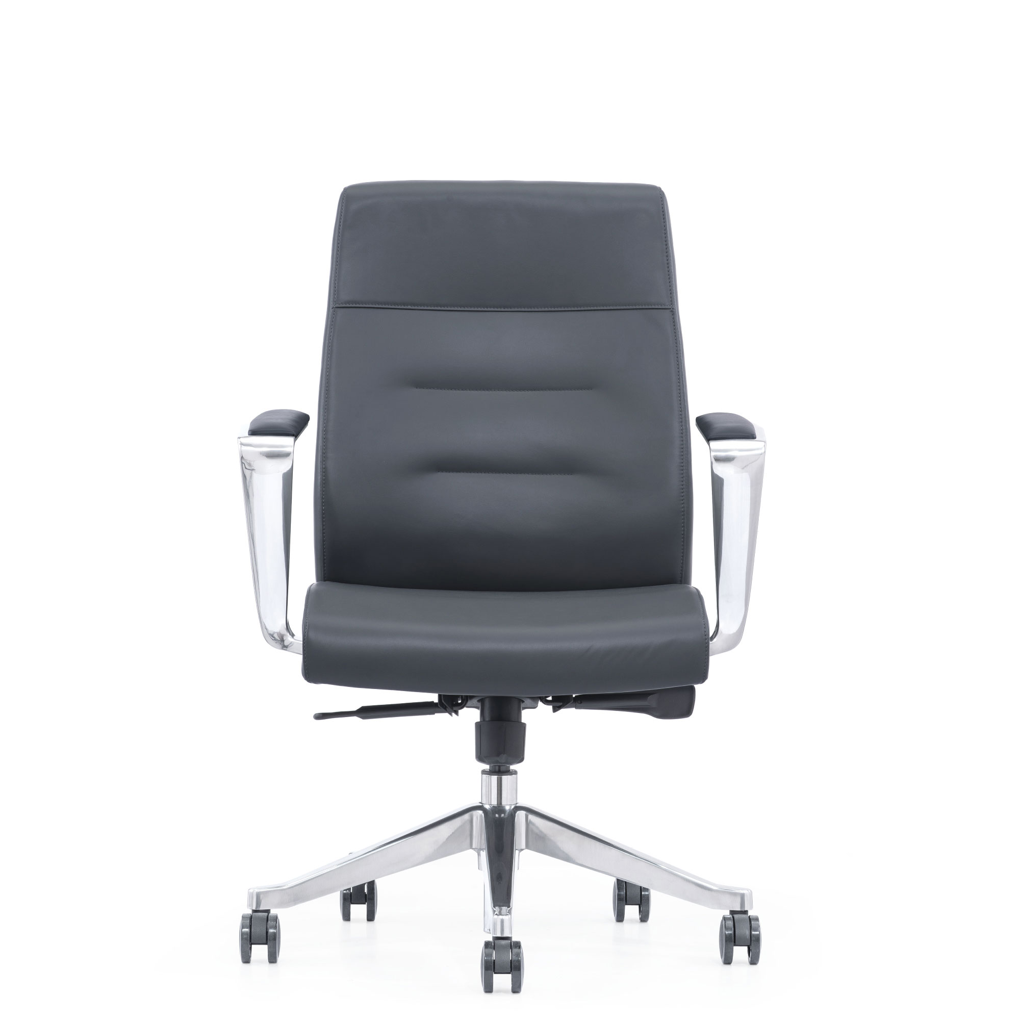 Gray leather home office chair