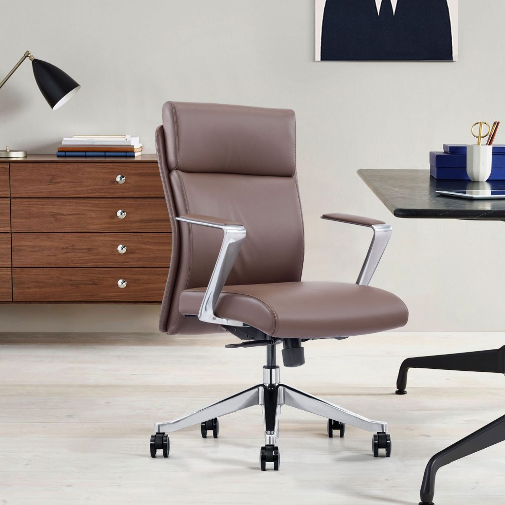 MidBack Leather Home Office Chair Buzz Seating Online