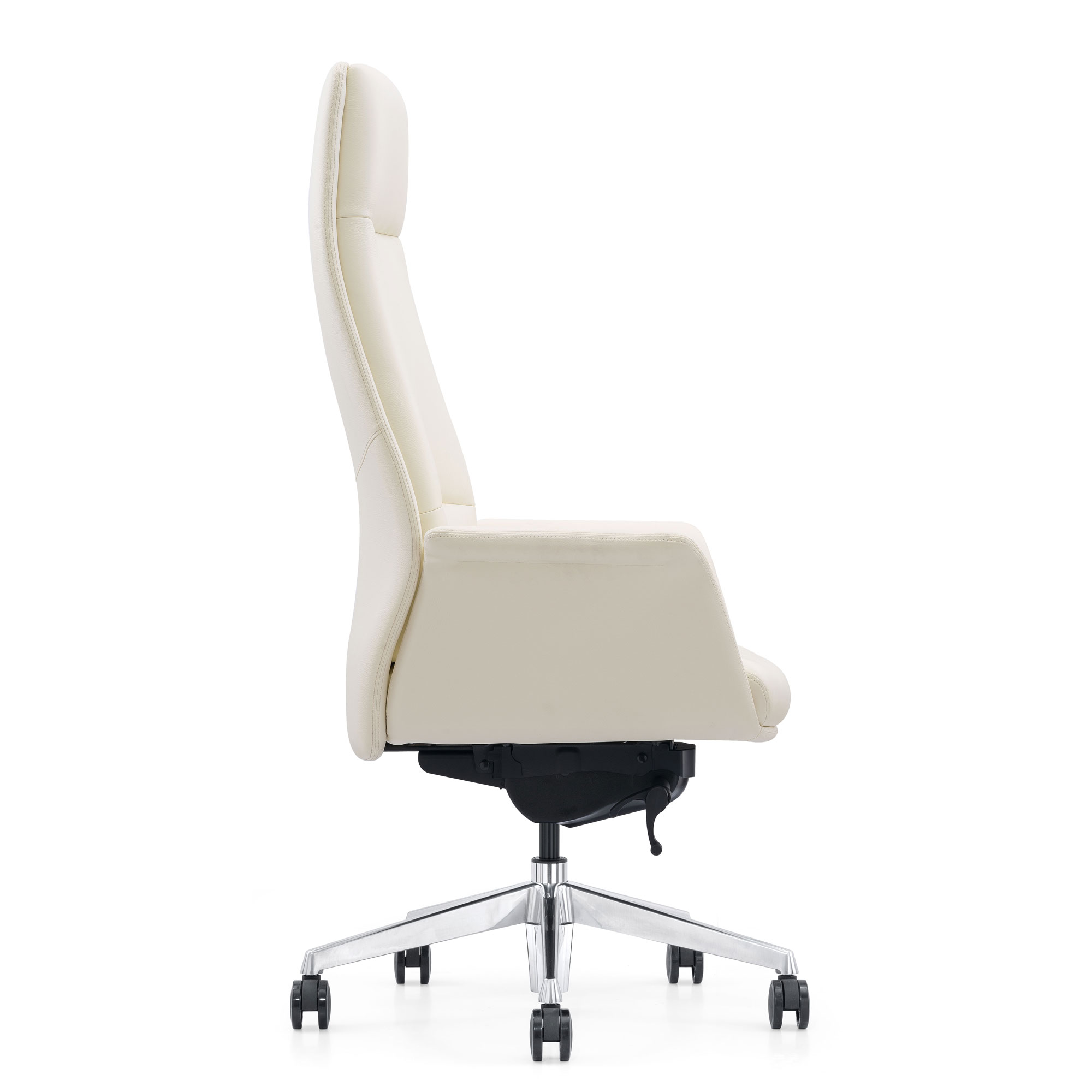 Off0white Leather Executive Chair, Side View