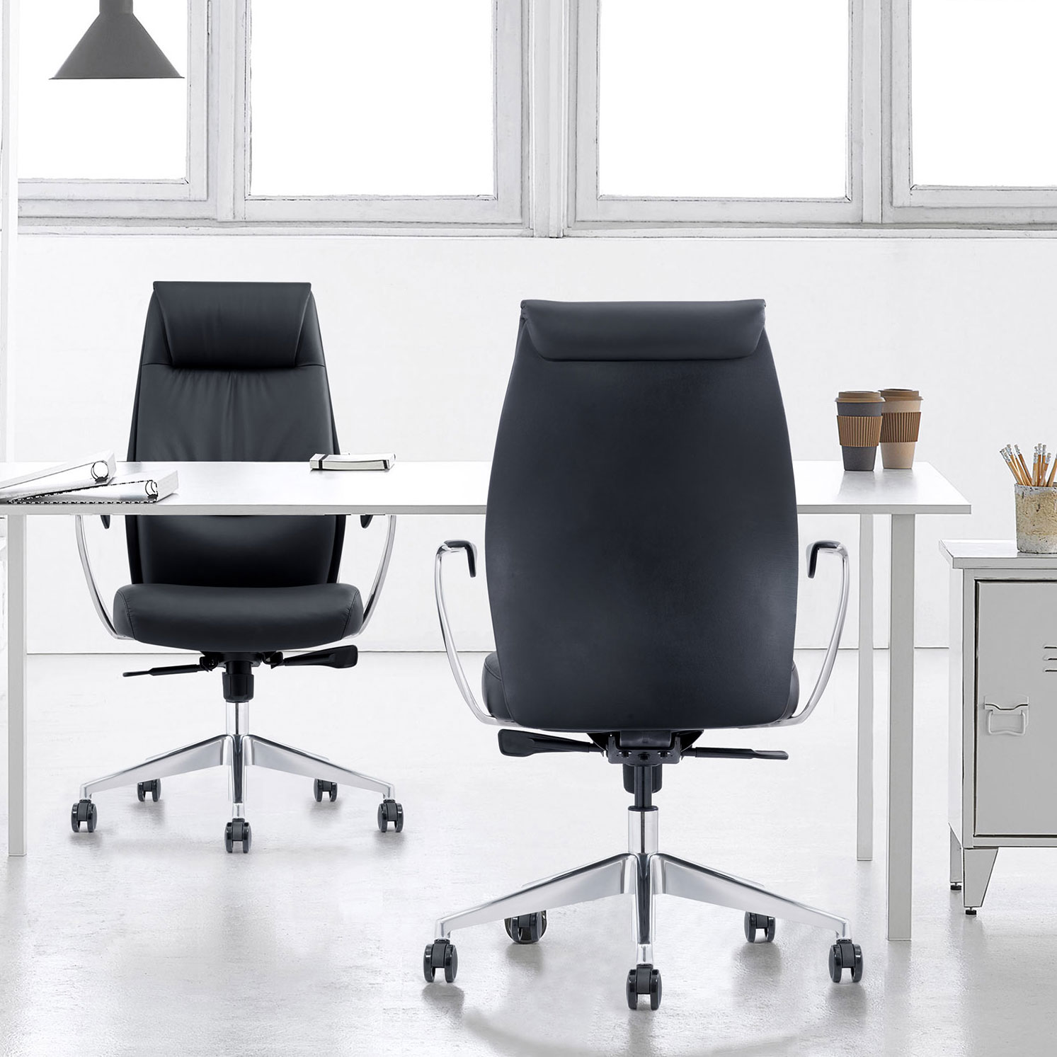 Mid-Back Leather Home Office Chairs